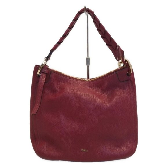 Auth FURLA - Bordeaux Leather Shoulder Bag - Picture 1 of 9